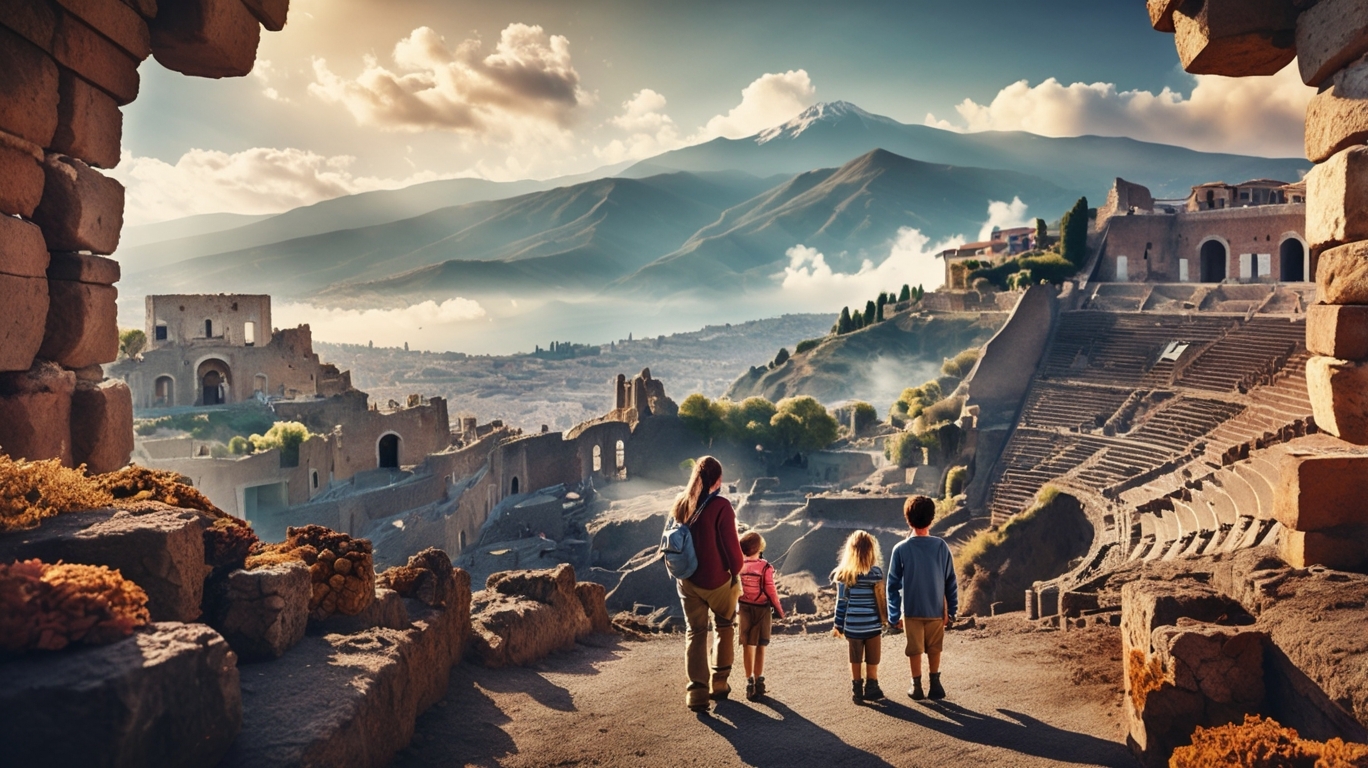 visite familiale avec enfants à Taormina